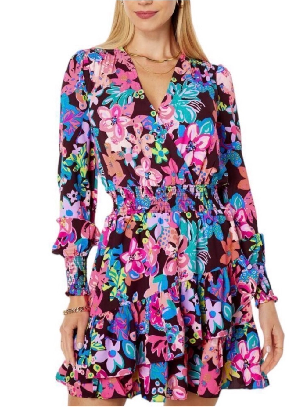 Lilly Pulitzer Christiana Floral Stretch Dress - Pink Multi